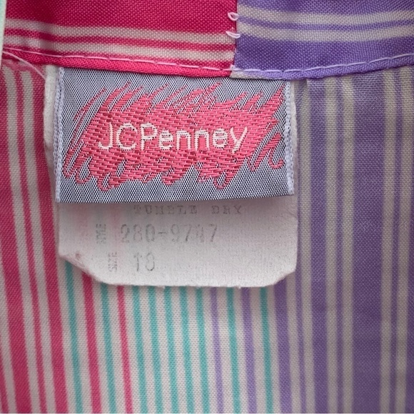 Vintage JCPenney Striped Shirt Blouse 80s Parachute - Picture 6 of 6